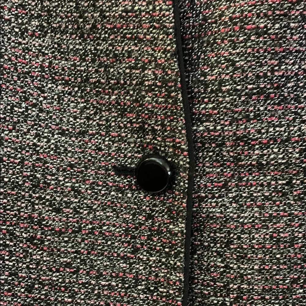 Jones Studio Separates Silver Pink, Black Tweed Blazer Tailored Open Front - Picture 3 of 14